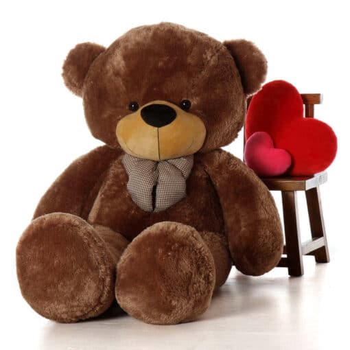 5.25ft Personalized Giant Teddy Bear In Dark Brown
