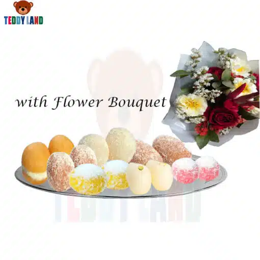 Mix Cham Cham With Flower Bouquet With Gift Packing